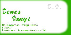 denes vanyi business card